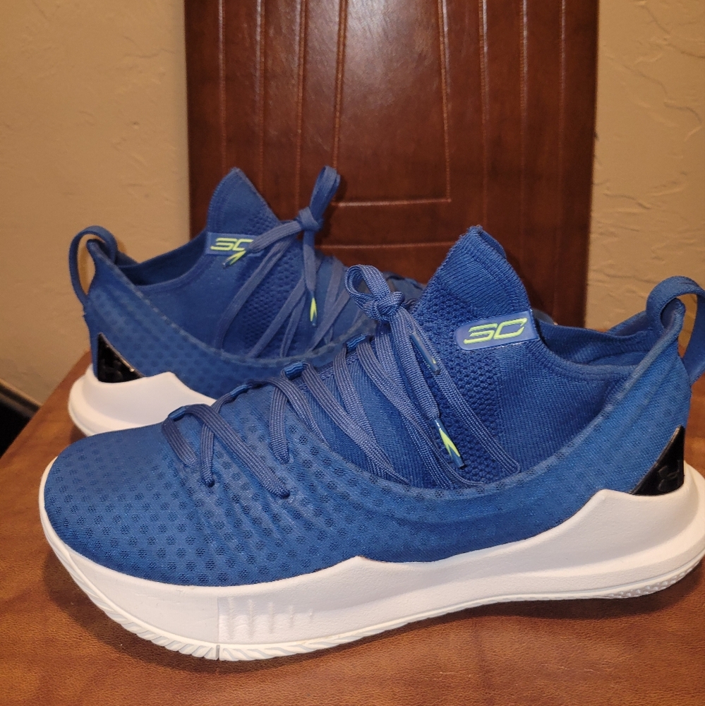 Men's Under Armour Curry 5 Morrocan Blue Shoes sz 8.5